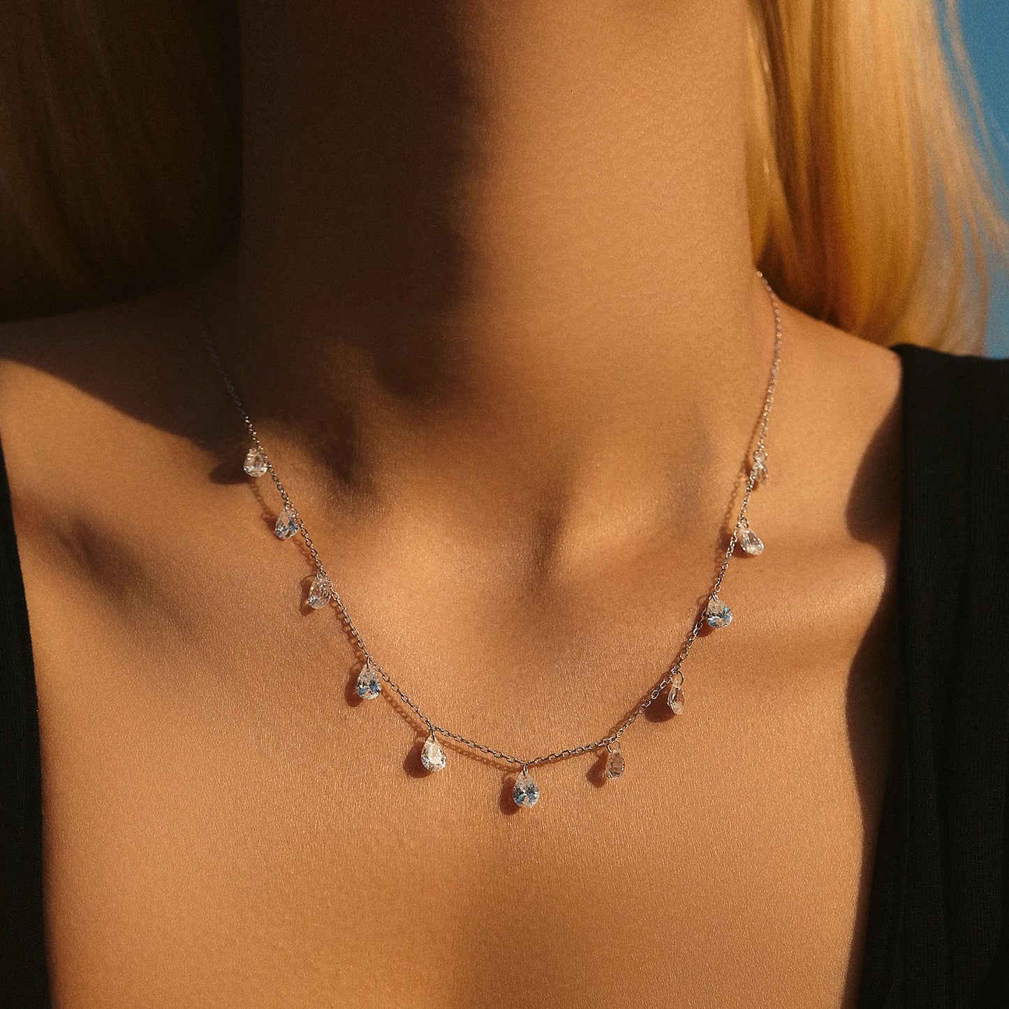 Stackable Clavicle Sparkling Zircon Neck Chain