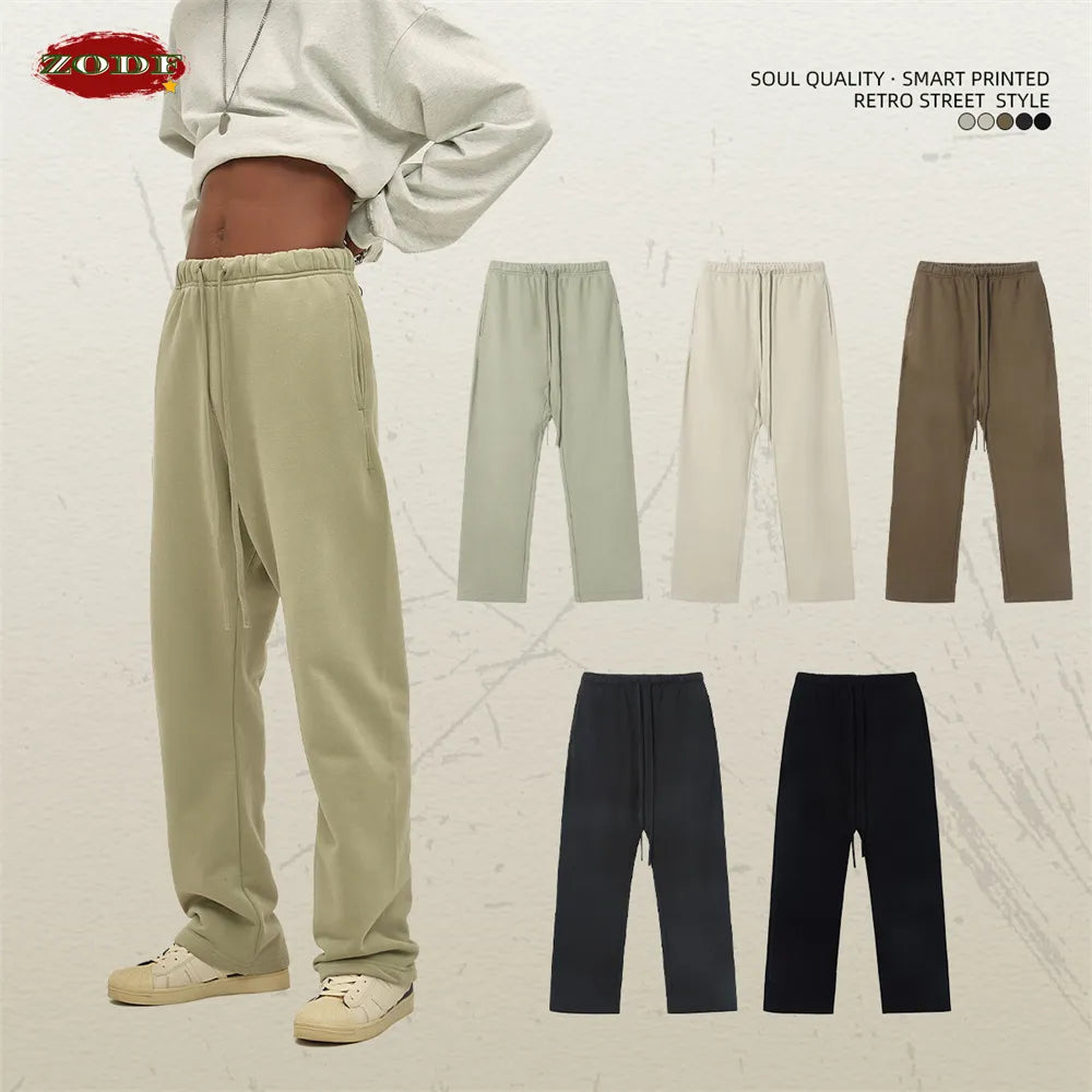 ZODF Casual Comfortable Sport Solid Drawstring Trousers