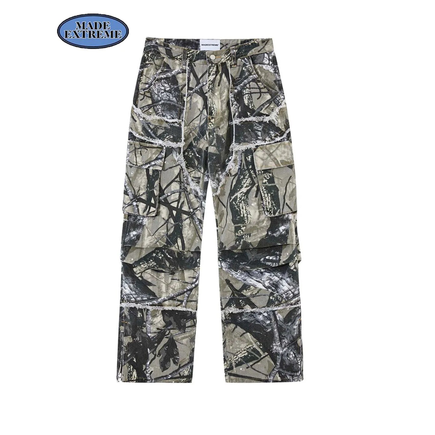 MADE EXTREME Jungle Camo Leaf Baggy Cargo Pants