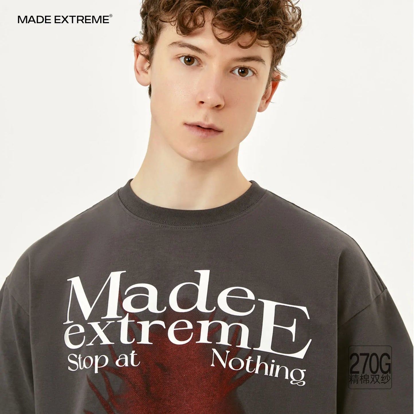 MADEEXTREME Letter Printed Short Sleeved T-shirt