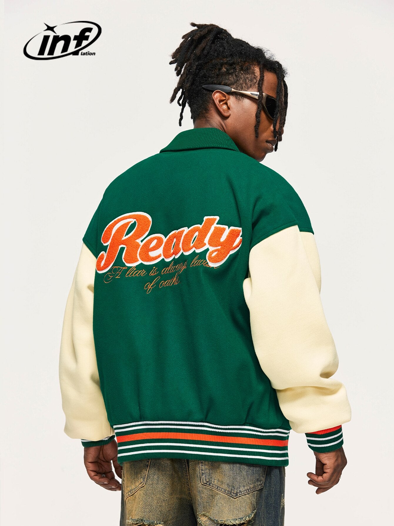 INFLATION Ready Embroidered Oversized Bomber Jacket