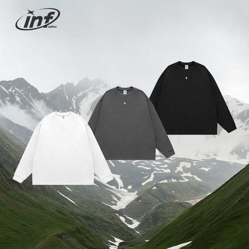 INFALTION Outdoor Quick Dry Long Sleeve T-Shirts Oversized