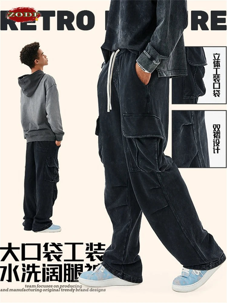 ZODF Washed Cotton Cargo Pants