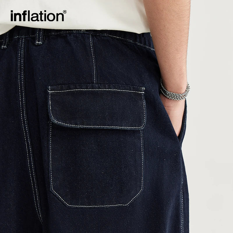 INFLATION Stitching Wide Leg Baggy Jeans