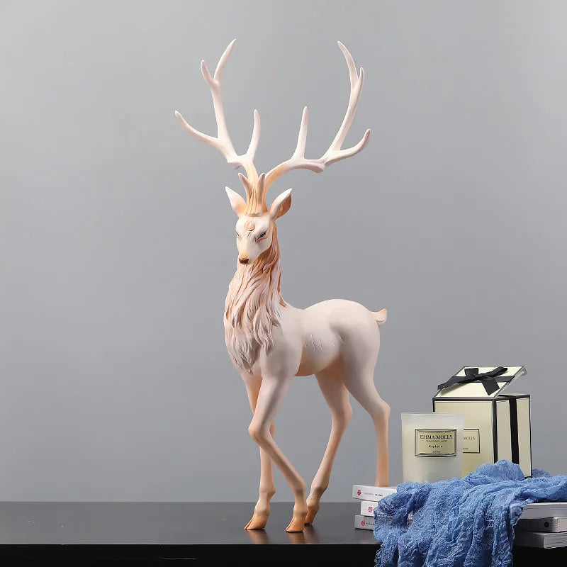 High End Deer Statue Reindeer Figurines Resin ELK Sculpture