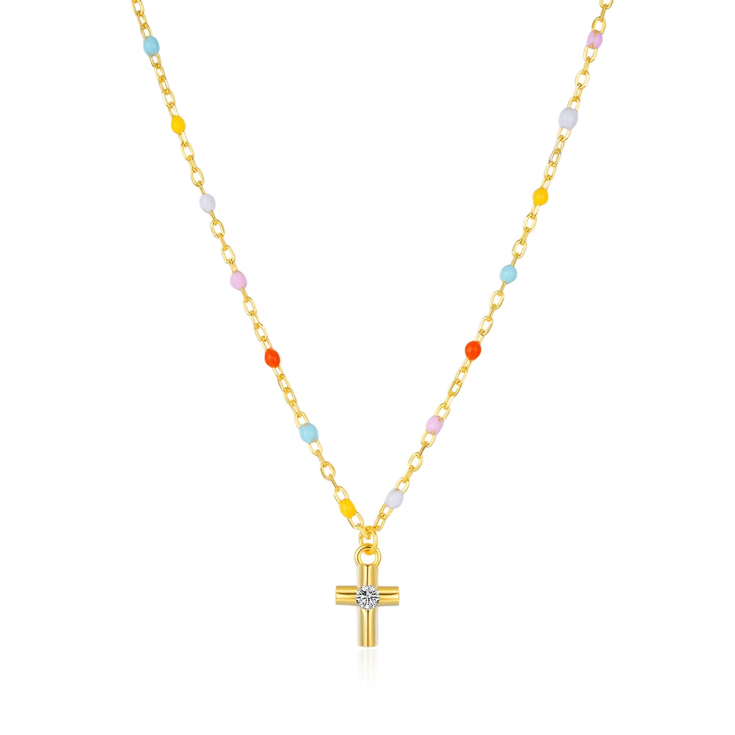 Sterling Silver Delicate Cross Pendant Necklace