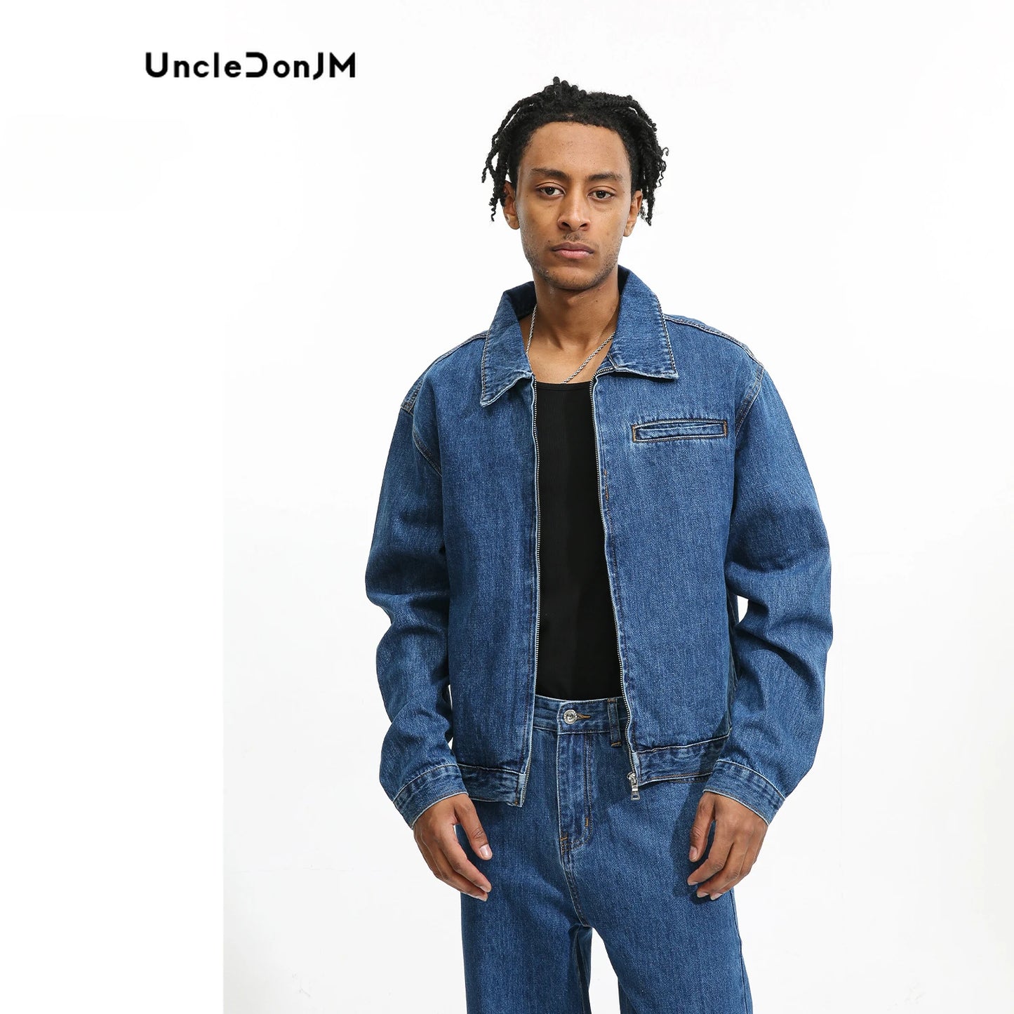 Minimalist Loose Casual Jeans and Denim Jacket Set