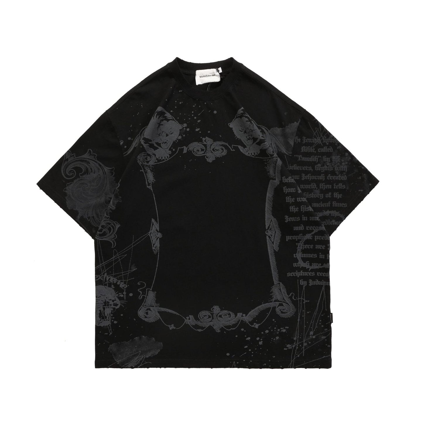 MADEEXTREME Gothic Print Short Sleeve Unisex Graphic T-Shirt