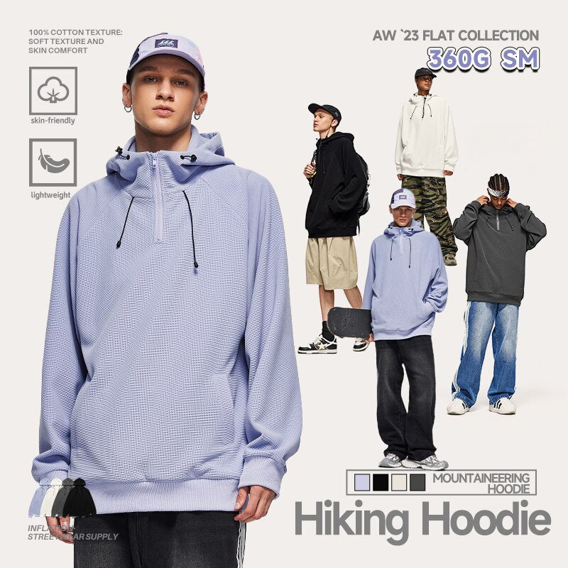 INFLATION Quarter Zip Up  Oversized Knitwear Hoodie