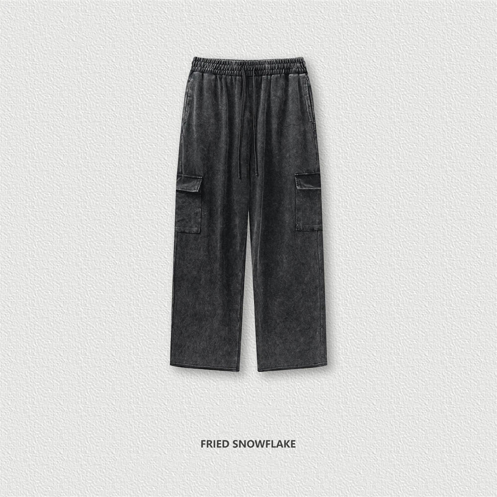 Casual Washed Straight Multi-Pockets Cargo Pants