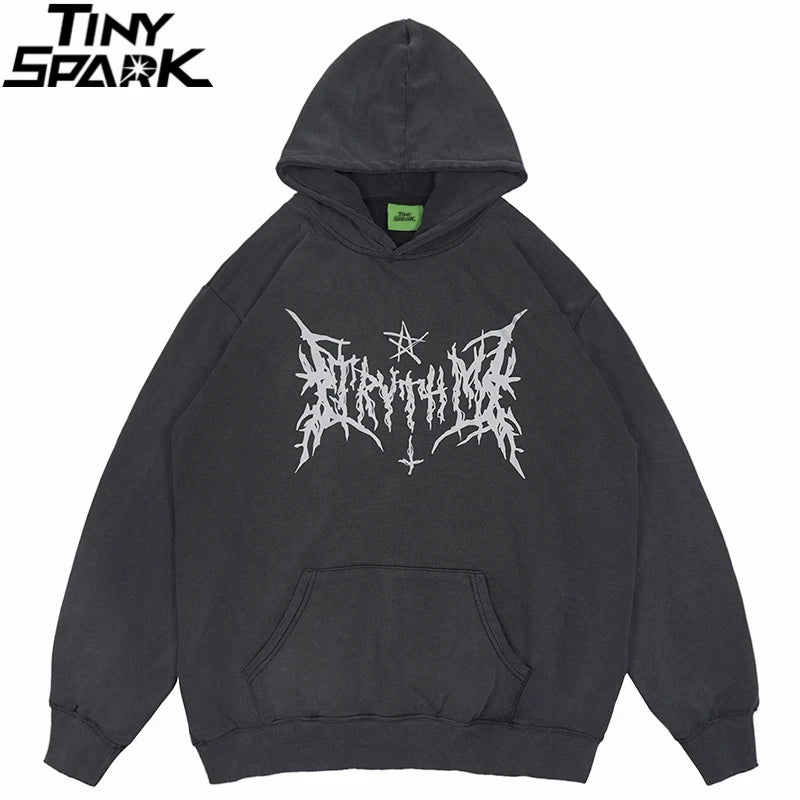Gothic Graphic Washed Hoodie