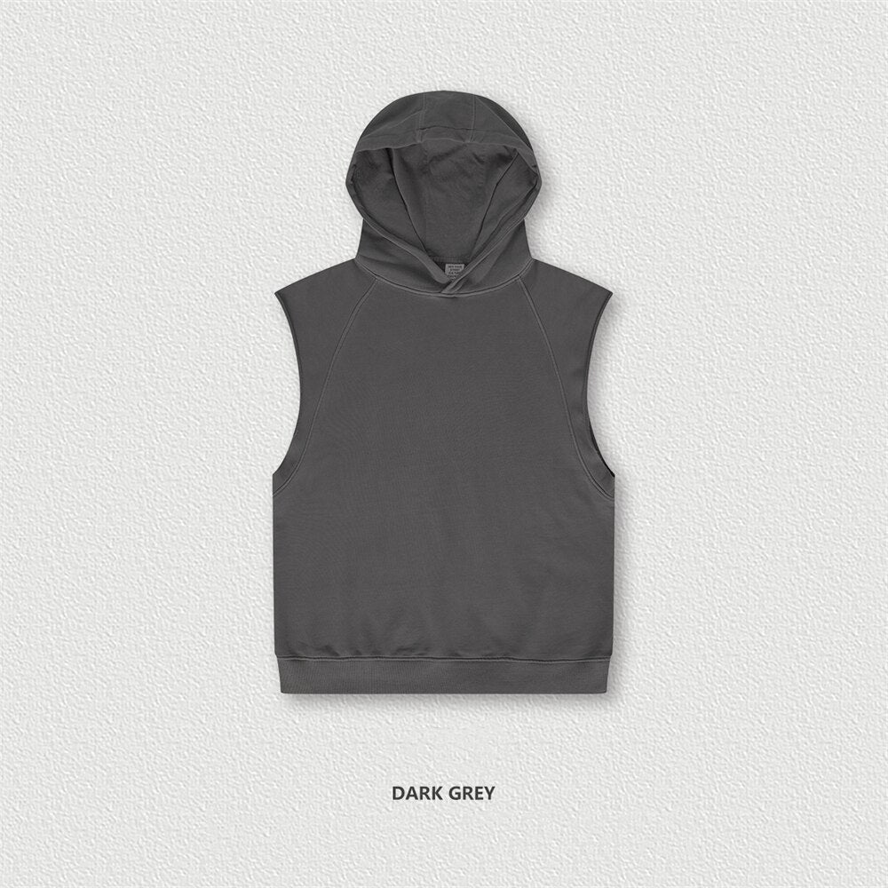 ZODF Sleeveless Washed Cotton Hoodie