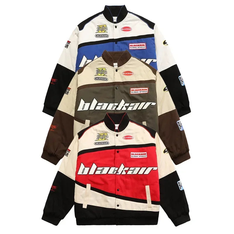 BLACK AIR Color Block Racing Jacket