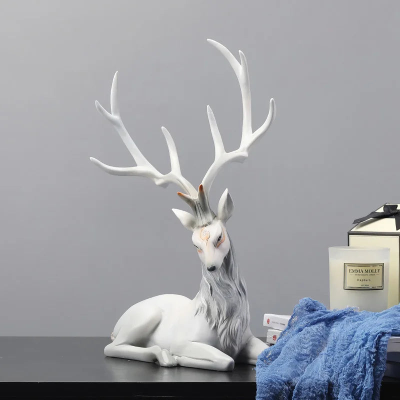 High End Deer Statue Reindeer Figurines Resin ELK Sculpture