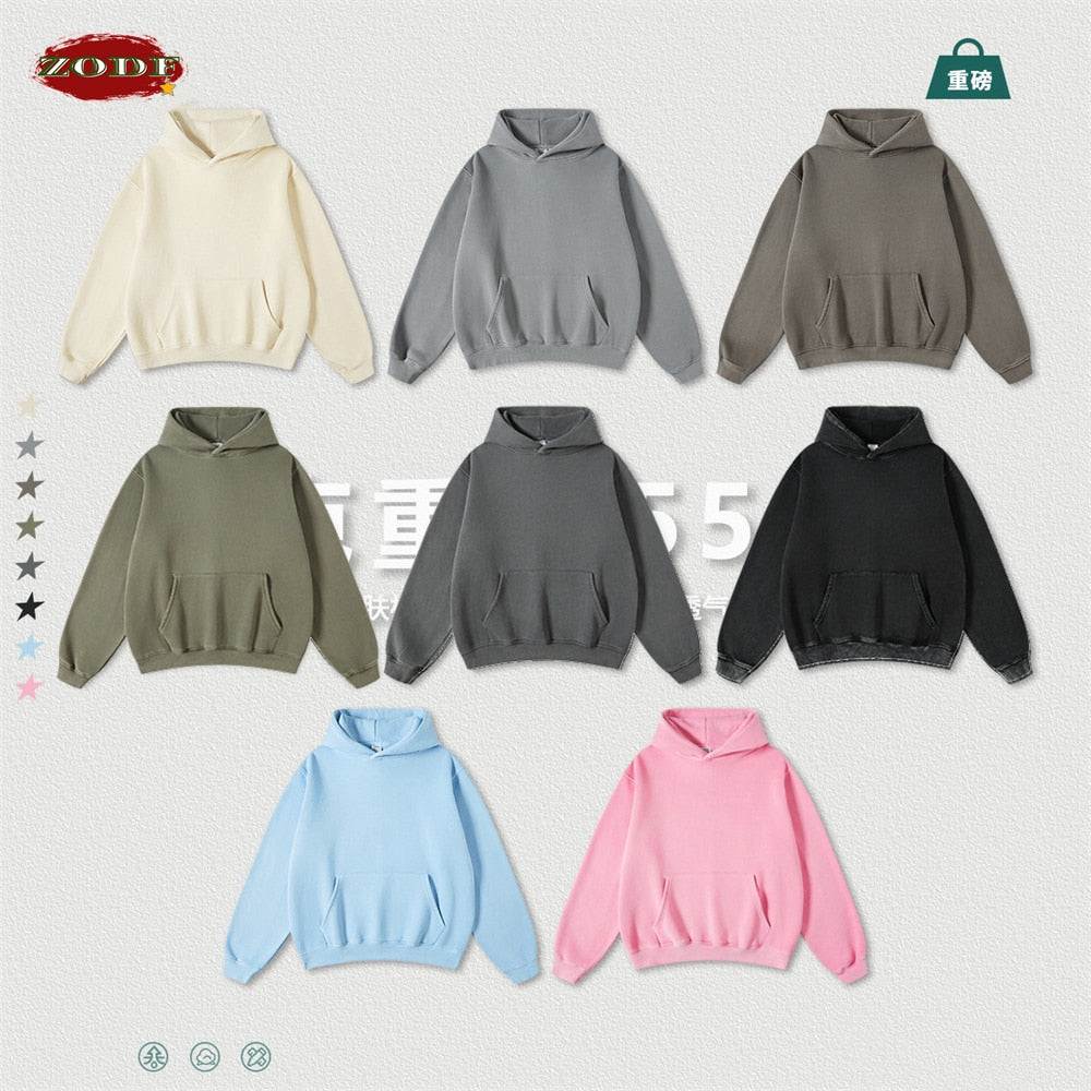 ZODF Washed Fleece Oversized Hoodie