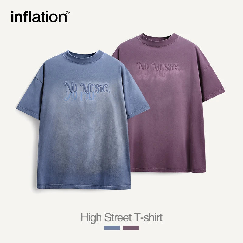 No Music Washed Tie Dyed Mock Neck Oversized T-shirt