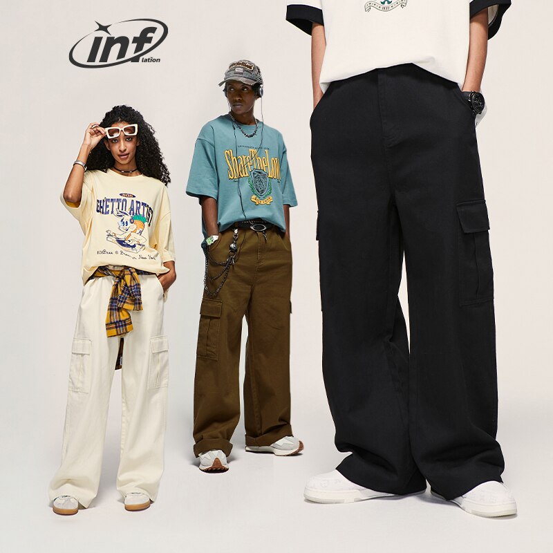 INFLATION Multi Pockets Cotton Cargo Pants