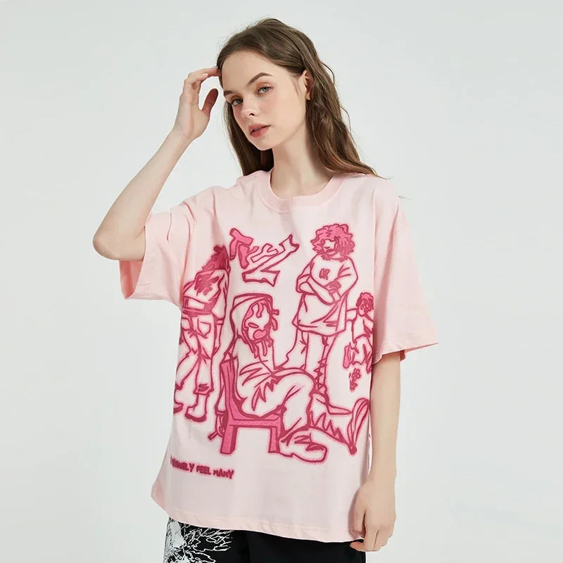 Graffiti Graphic Plus Size Unisex Oversized T-Shirt