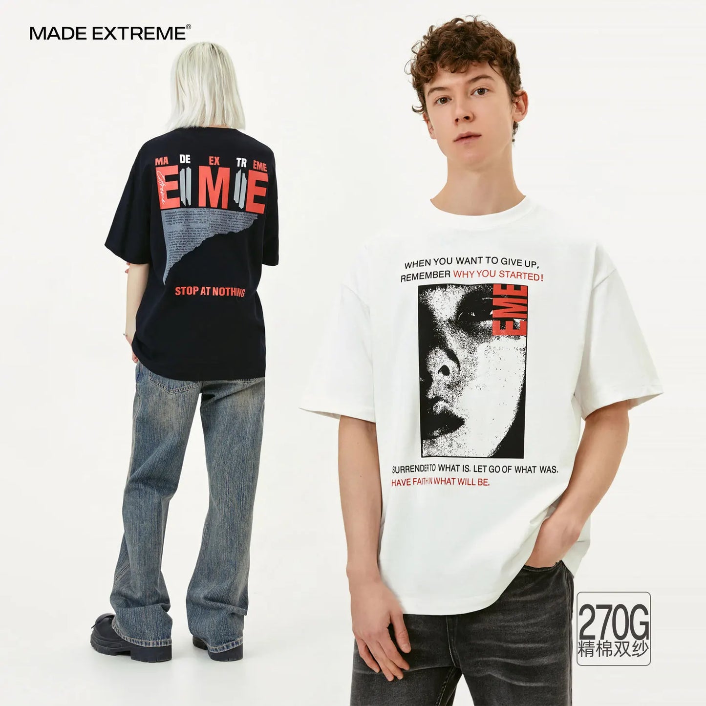 MADEEXTREME Subculture Portrait Printing Rock Band Short Sleeve T-shirt