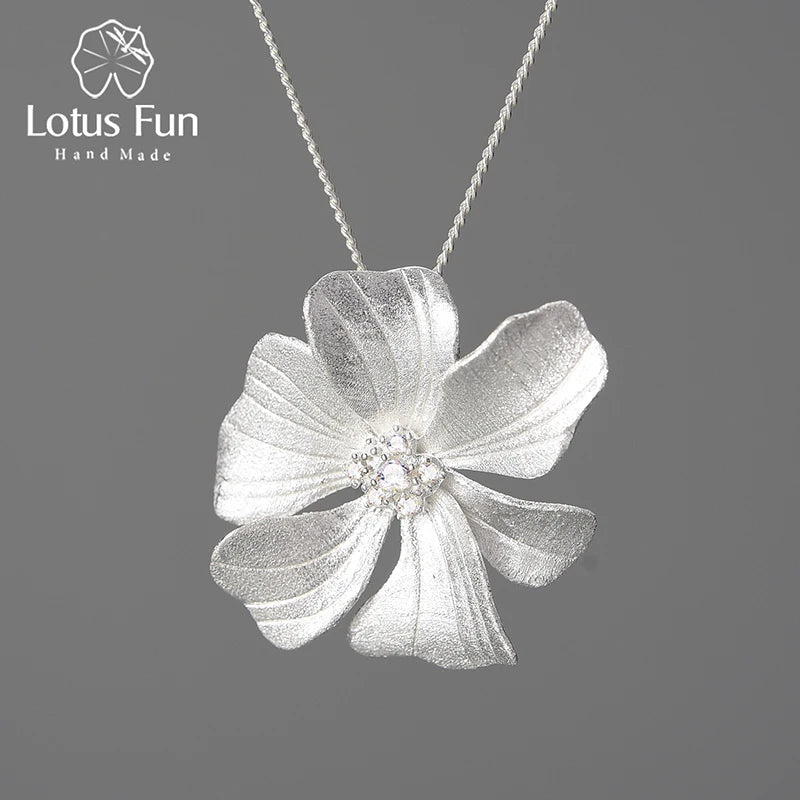 Large Peony Flower Pendants and Necklaces