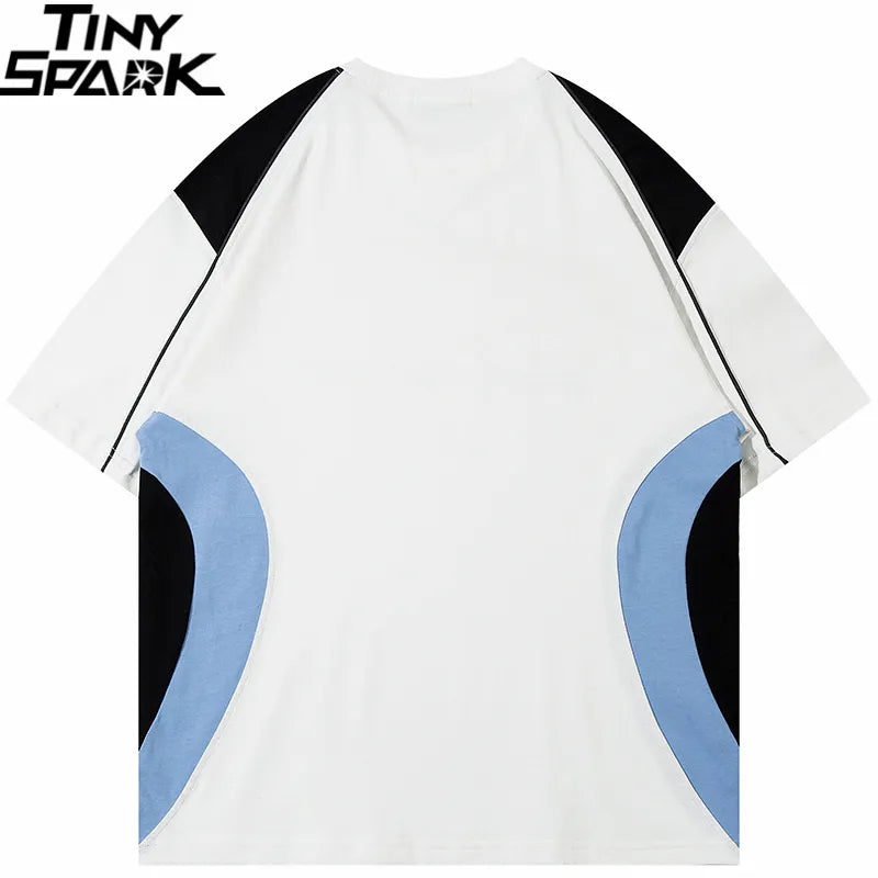 Patchwork Sporty Oversized T-shirt