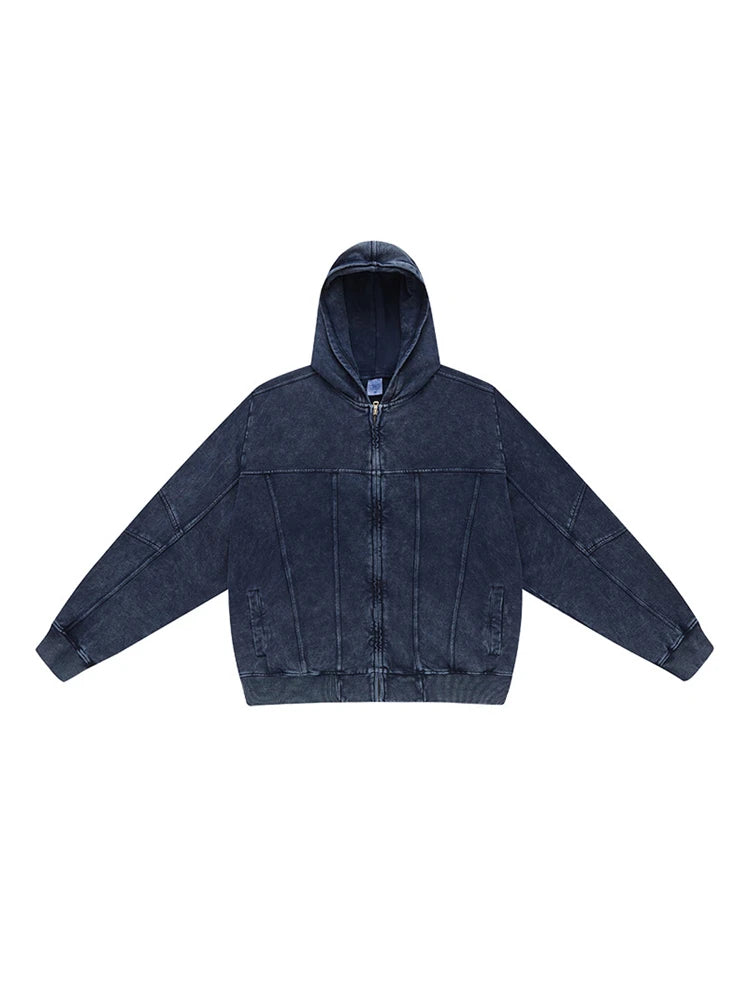 ZODF Heavy-weight Washed Zipper Hoodie