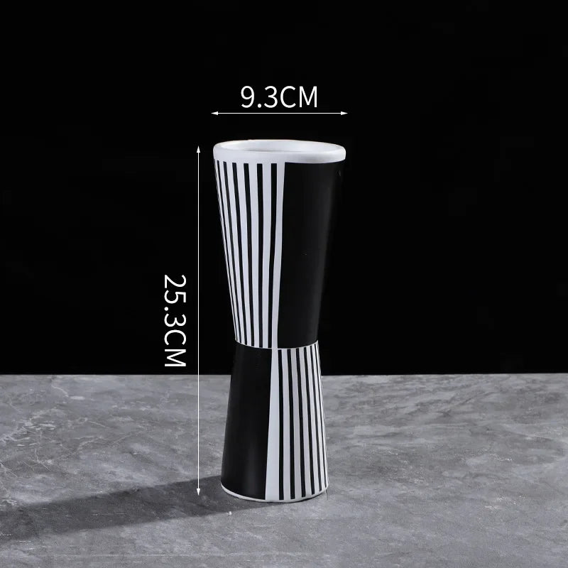 Simple Modern Black White Ceramic Vase