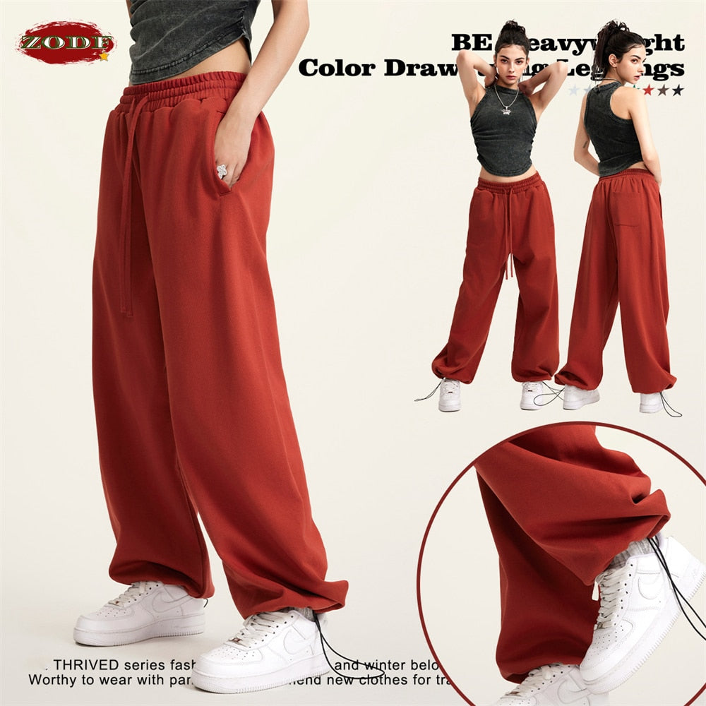 ZODF Casual Heavy Weight Loose Straight Leg Trousers