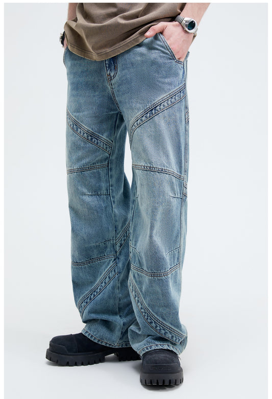 Loose Deconstructed Cutting Wide Leg Baggy Jeans