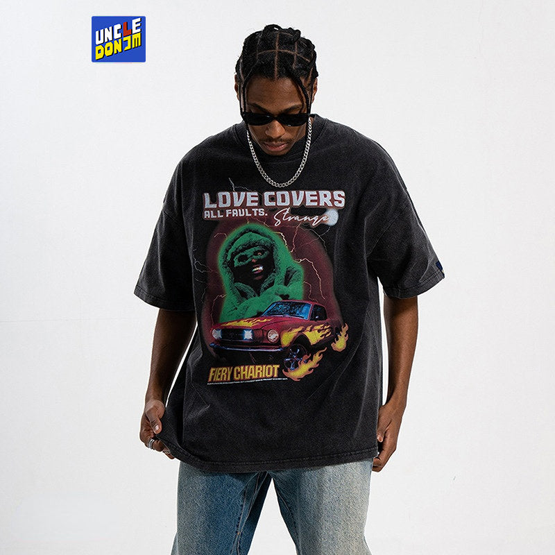 Love Covers Designer Graphic Hip Hop Oversized T-Shirt