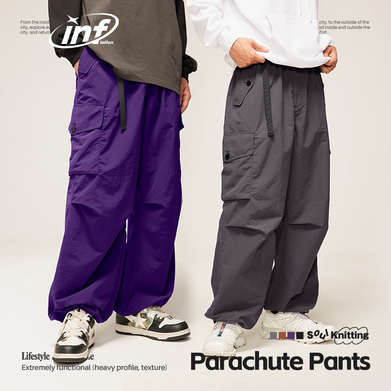 Multi Pockets Nylon Cargo Parachute Trousers