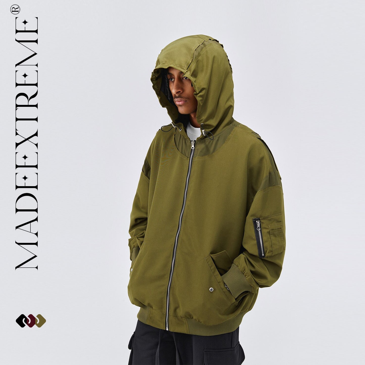 MADEEXTREME patchwork design hooded jacket