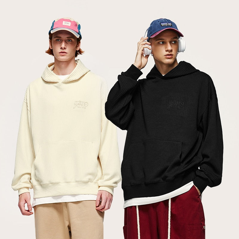 INFLATION Knitwear Oversized Stretch Embroidery Hoodie