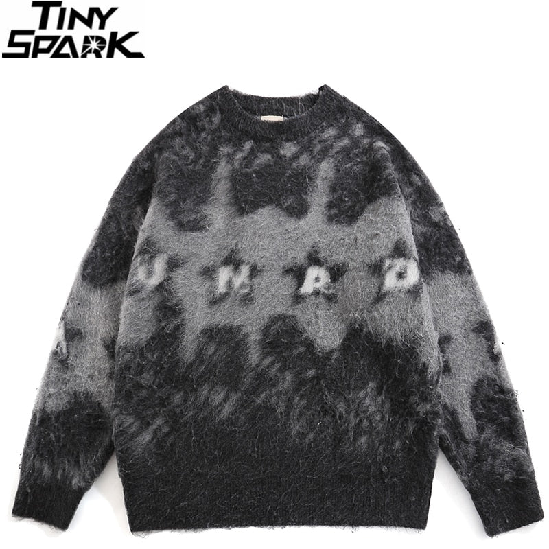 Stars Knitted Soft Thick Furry Sweater