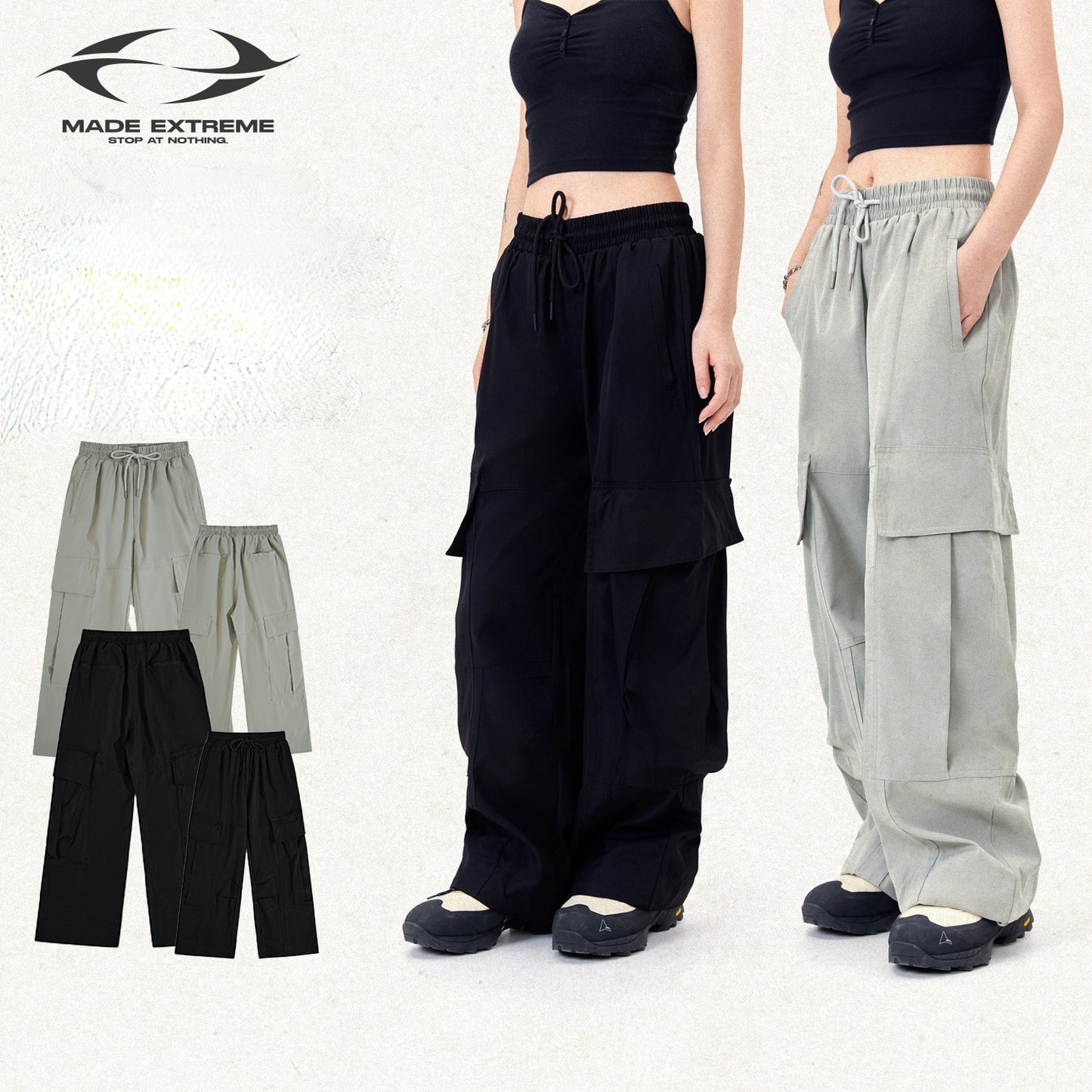 MADE EXTREME Wide-leg Straight Stacked Casual Pants