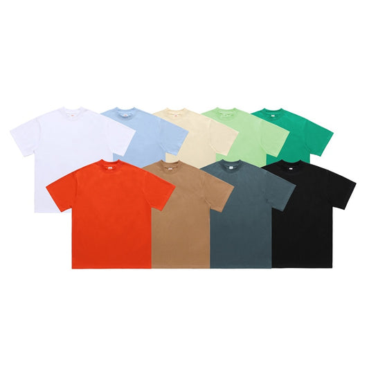 Small Neckline Solid Color Short Sleeve Loose Basic T-shirt